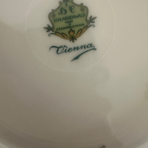 Vintage Schlaggenwald “Vienna” Porcelain Dinner Plates,Czechoslovakia, Set of 12 - Picture 4 of 5